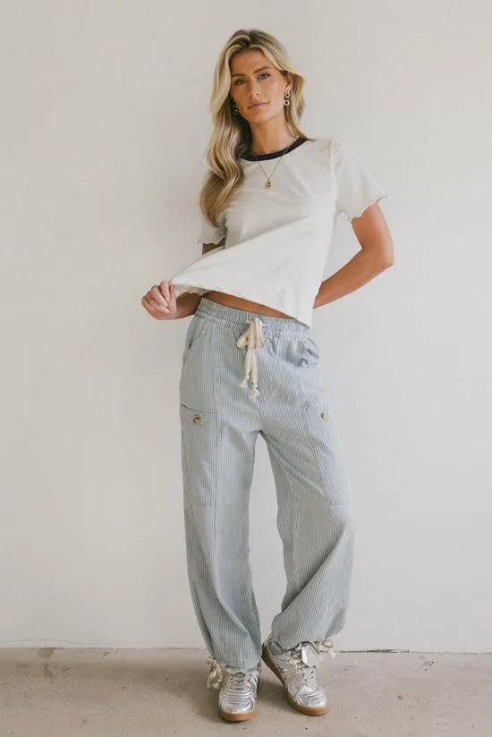 Bohme Florence Lettuce Edge Tee Grey Women Tees and Tanks