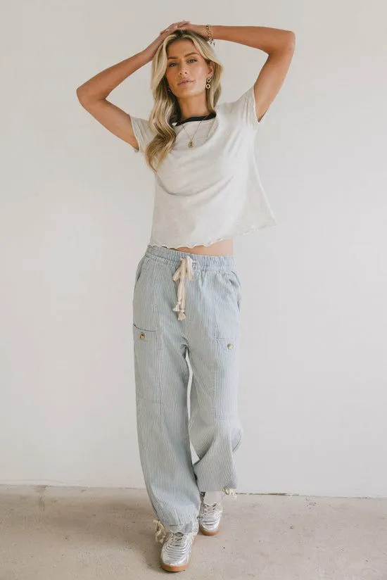 Bohme Florence Lettuce Edge Tee Grey Women Tees and Tanks