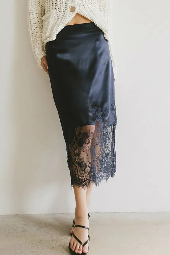 Bohme Frankie Asymmetrical Skirt In Navy Navy Women Skirts