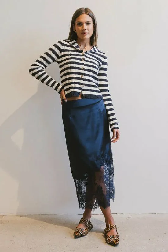 Bohme Frankie Asymmetrical Skirt In Navy Navy Women Skirts