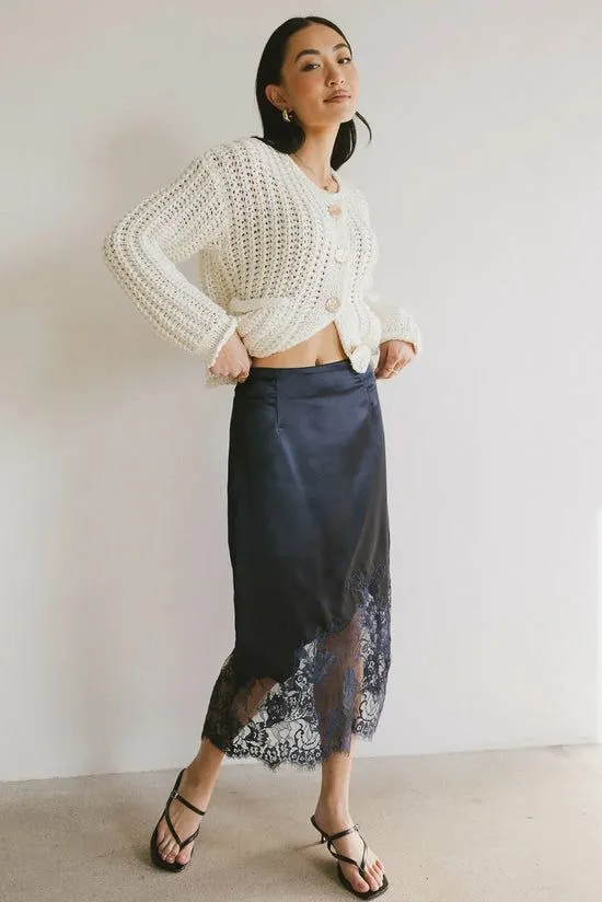 Bohme Frankie Asymmetrical Skirt In Navy Navy Women Skirts