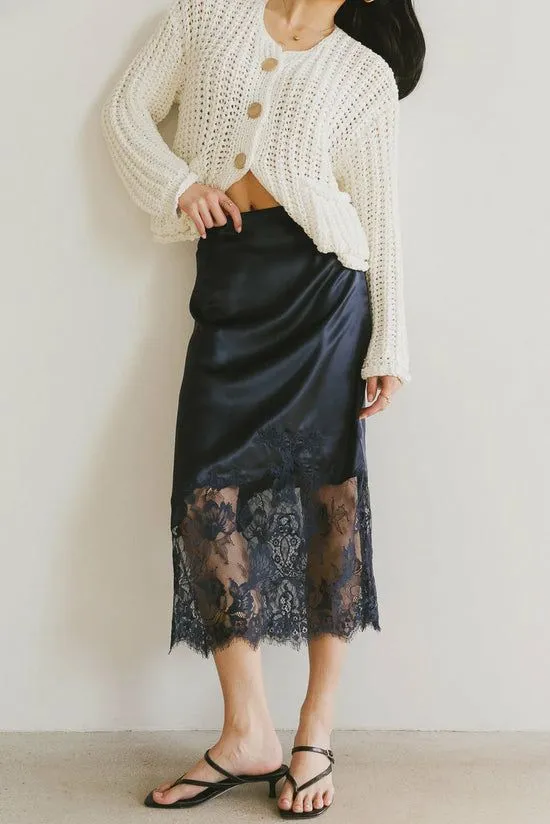 Bohme Frankie Asymmetrical Skirt In Navy Navy Women Skirts