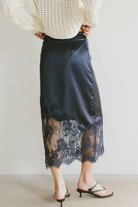 Bohme Frankie Asymmetrical Skirt In Navy Navy Women Skirts