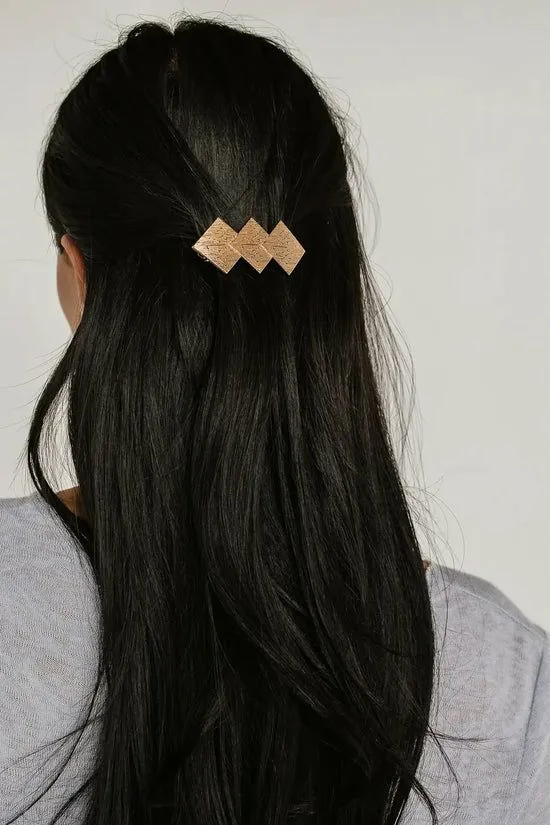 Bohme Geometric Hair Clip In Gold Gold Women Hair Accessories