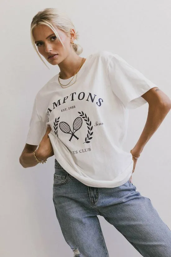 Bohme Hamptons Sports Graphic Tee White Women Graphics