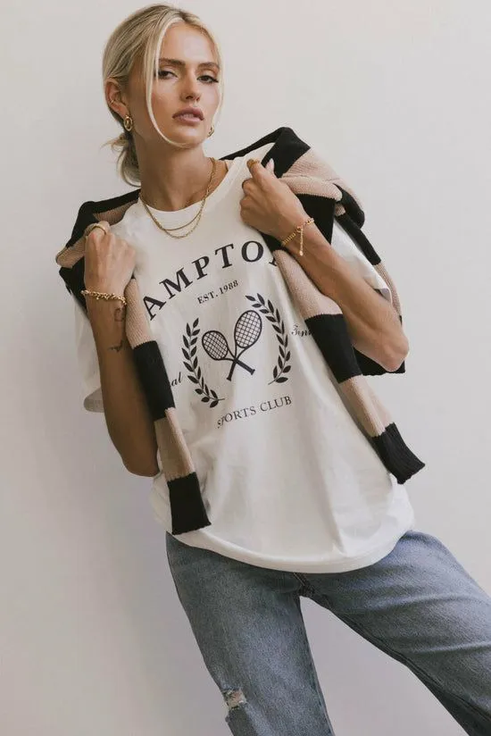 Bohme Hamptons Sports Graphic Tee White Women Graphics