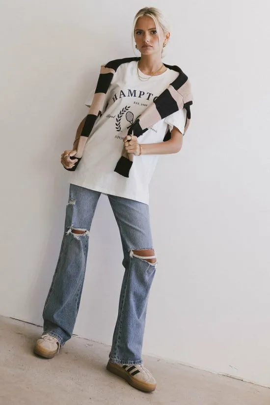 Bohme Hamptons Sports Graphic Tee White Women Graphics