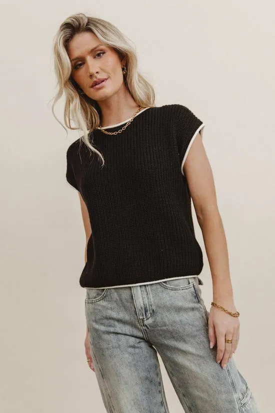 Bohme Harmony Contrast Sweater In Black Black Women Sweaters