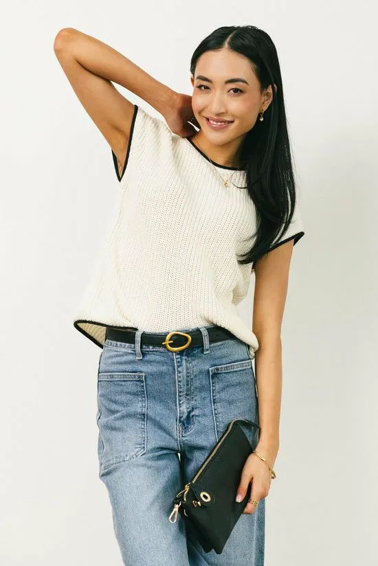 Bohme Harmony Contrast Sweater In Cream Cream Women Sweaters