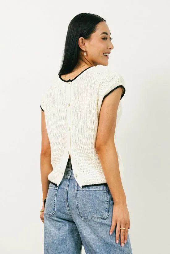 Bohme Harmony Contrast Sweater In Cream Cream Women Sweaters