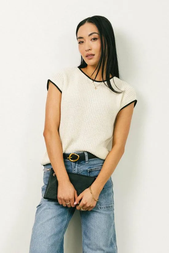 Bohme Harmony Contrast Sweater In Cream Cream Women Sweaters