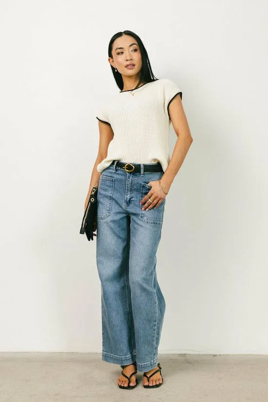 Bohme Harmony Contrast Sweater In Cream Cream Women Sweaters