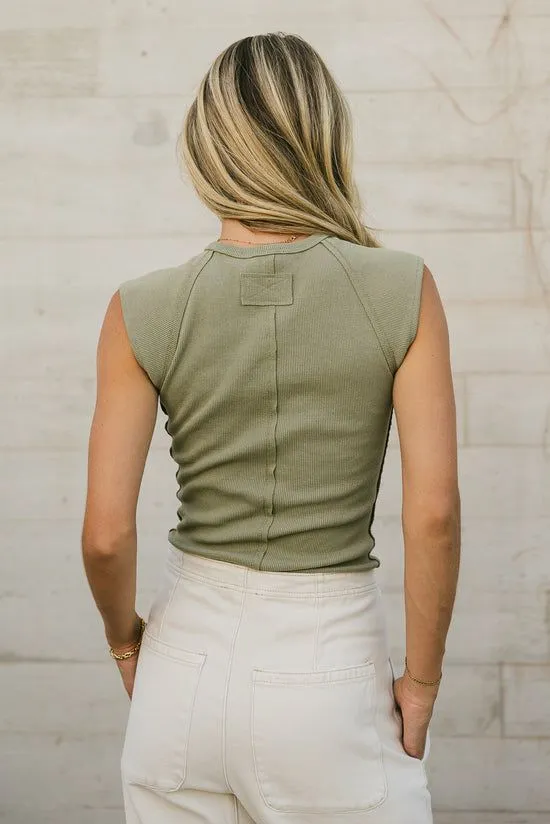 Bohme Huxley Tank In Olive Olive Women Tees and Tanks