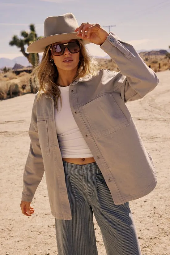 Bohme Imani Oversized Denim Jacket Taupe Women Jackets