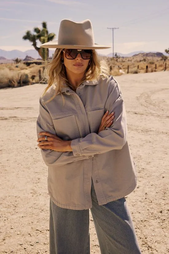 Bohme Imani Oversized Denim Jacket Taupe Women Jackets