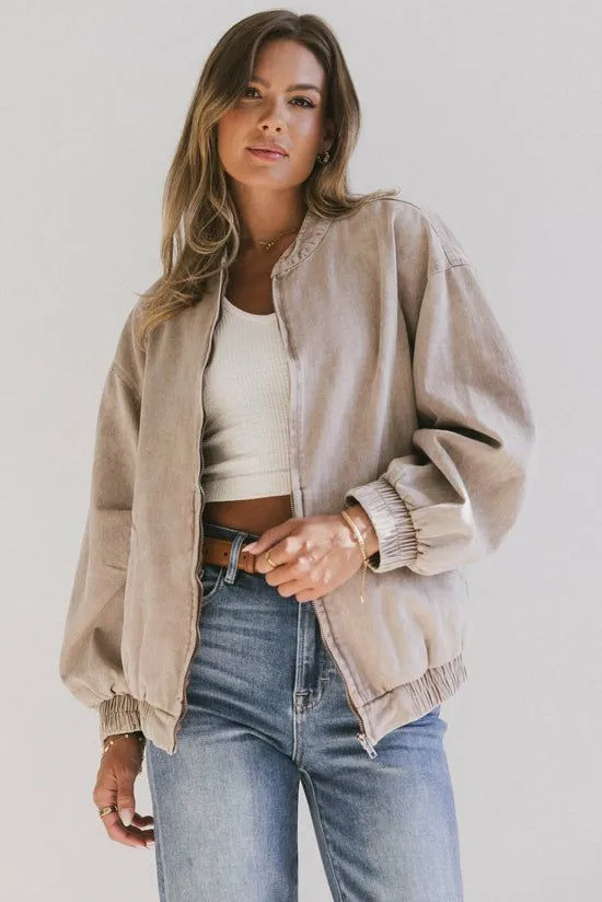 Bohme Iridessa Bomber Jacket Tan Women Jackets