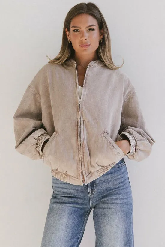 Bohme Iridessa Bomber Jacket Tan Women Jackets