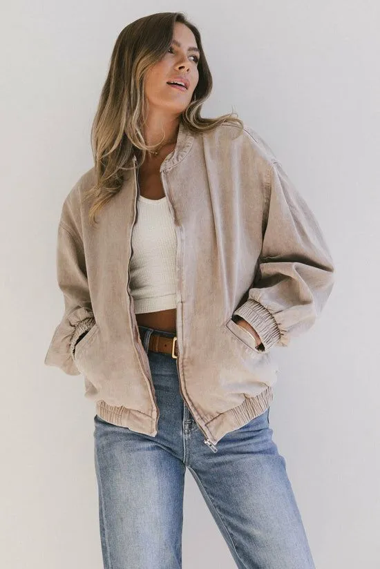 Bohme Iridessa Bomber Jacket Tan Women Jackets