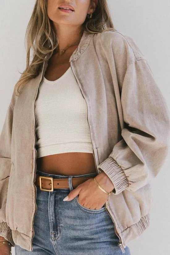 Bohme Iridessa Bomber Jacket Tan Women Jackets