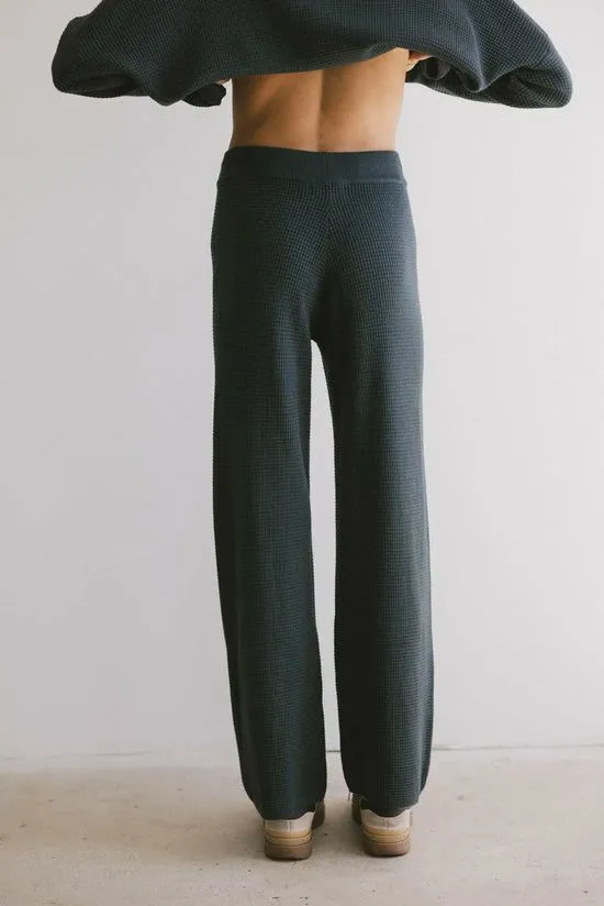 Bohme Jesse Waffle Knit Pants In Navy Navy Women Loungewear