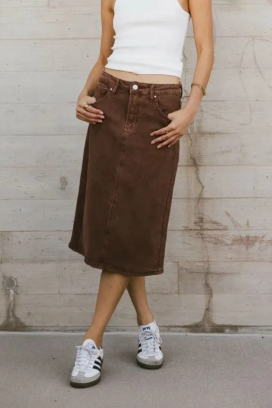 Bohme Jordan Denim Skirt In Brown Brown Women Skirts