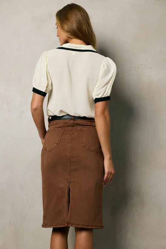 Bohme Jordan Denim Skirt In Brown Brown Women Skirts