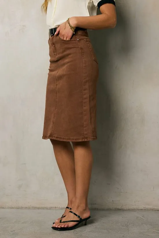 Bohme Jordan Denim Skirt In Brown Brown Women Skirts
