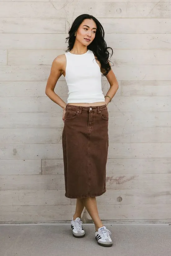Bohme Jordan Denim Skirt In Brown Brown Women Skirts