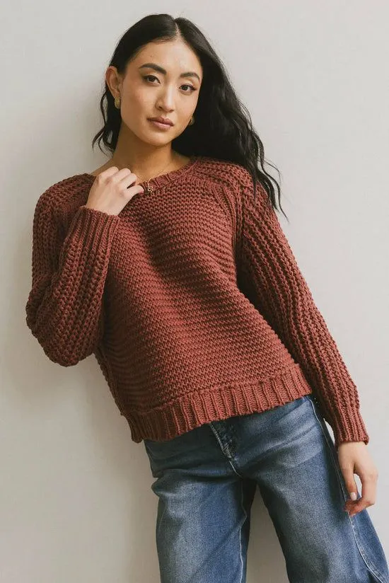 Bohme Juniper Textured Sweater In Berry Berry Women Sweaters
