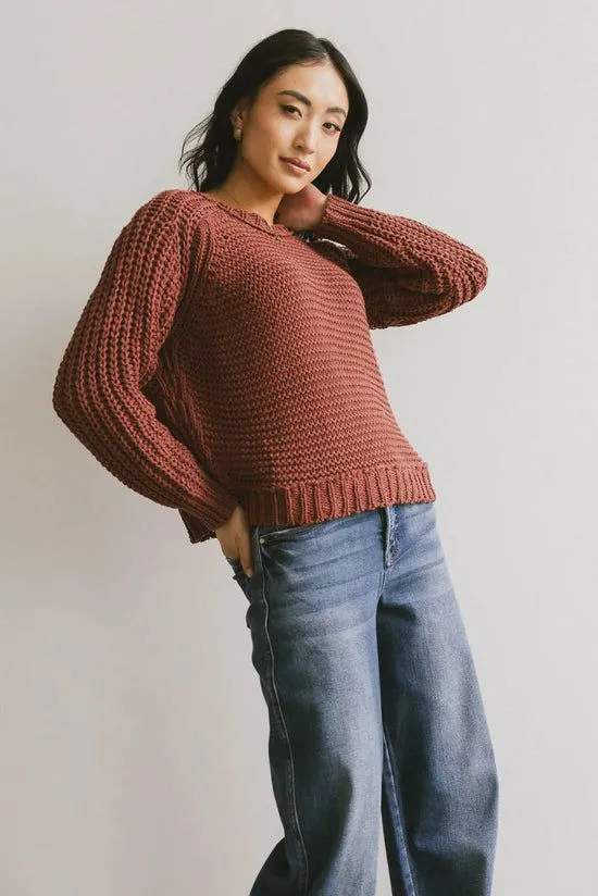 Bohme Juniper Textured Sweater In Berry Berry Women Sweaters