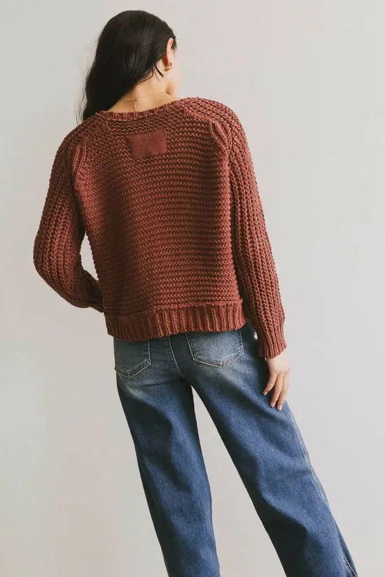 Bohme Juniper Textured Sweater In Berry Berry Women Sweaters