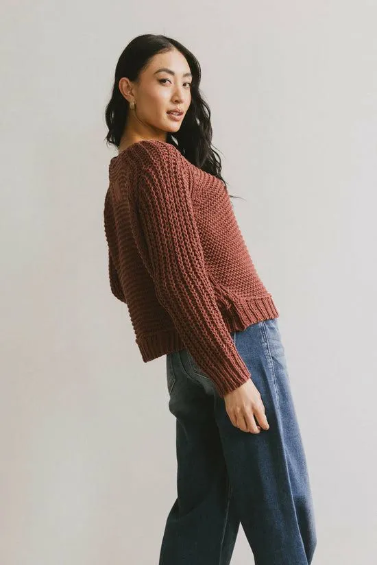 Bohme Juniper Textured Sweater In Berry Berry Women Sweaters
