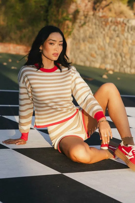 Bohme Keaton Striped Top In Tan Tan Women Sets