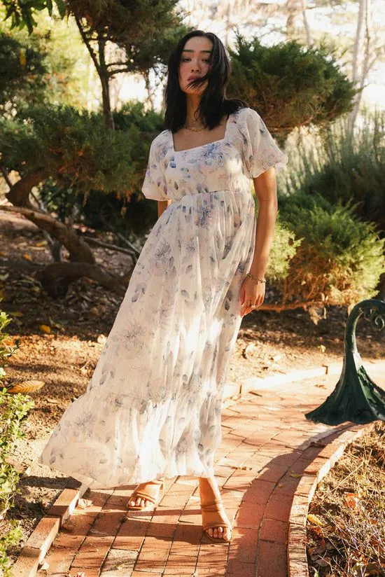 Bohme Kendry Floral Maxi Dress In Blue Blue Women Dresses