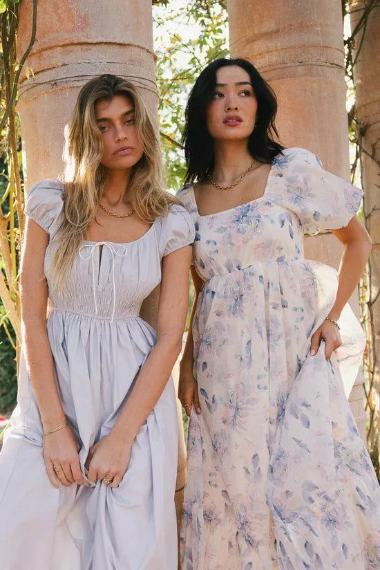 Bohme Kendry Floral Maxi Dress In Blue Blue Women Dresses