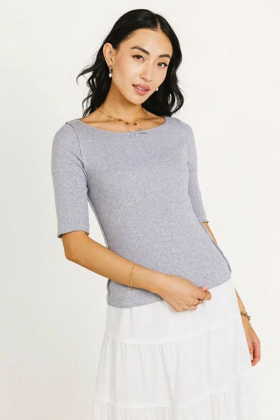 Bohme Kippin Fitted Top In Grey Grey Women Tees and Tanks