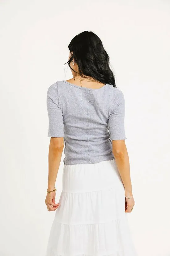 Bohme Kippin Fitted Top In Grey Grey Women Tees and Tanks