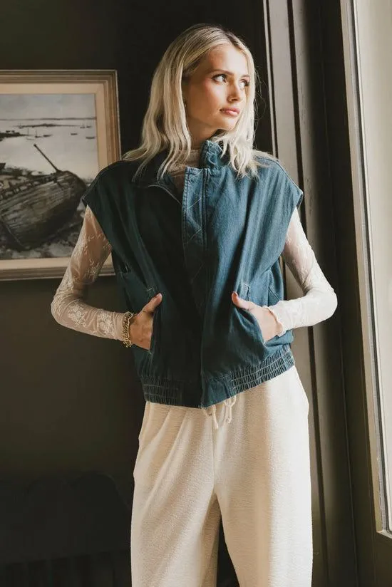 Bohme Larkin Denim Vest Dark Wash Women Vests