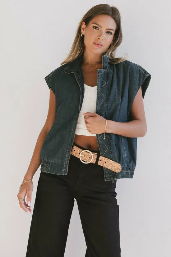 Bohme Larkin Denim Vest Dark Wash Women Vests