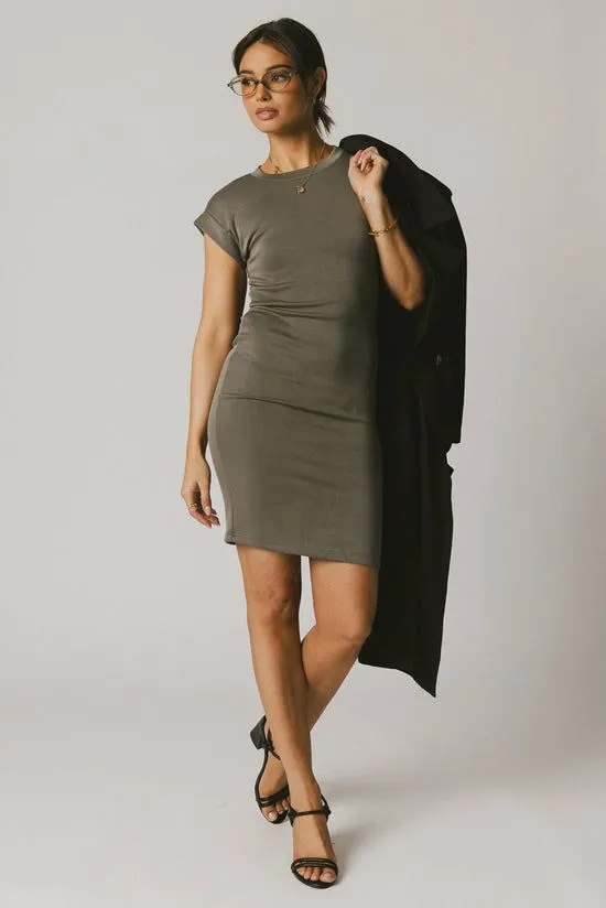 Bohme Lauren Tee Shirt Mini Dress In Olive Olive Women Dresses