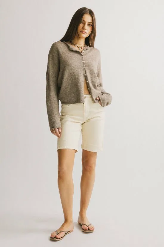 Bohme Layla Denim Shorts In Ivory Ivory Women Shorts