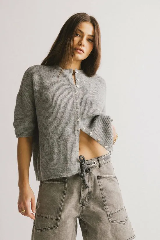 Bohme Leah Knit Cardigan In Heather Grey Heather Grey Women Cardigans