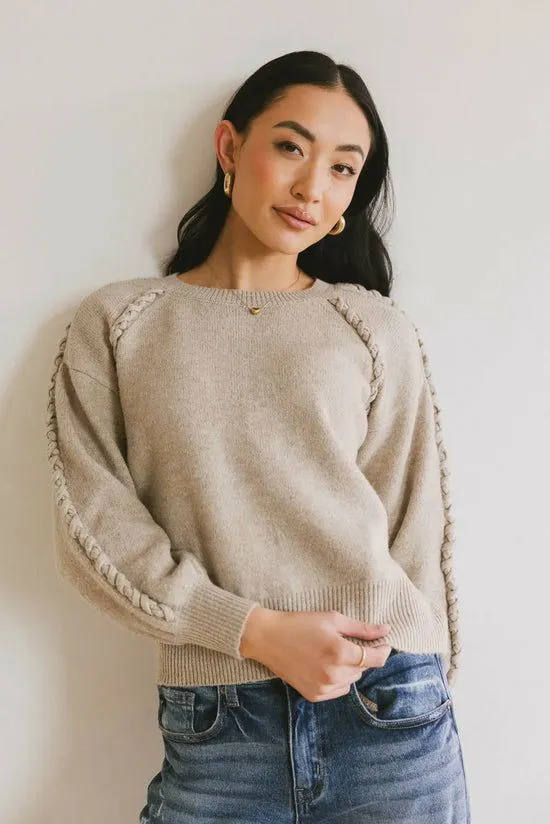 Bohme Leony Braided Sweater In Oatmeal Oatmeal Women Sweaters