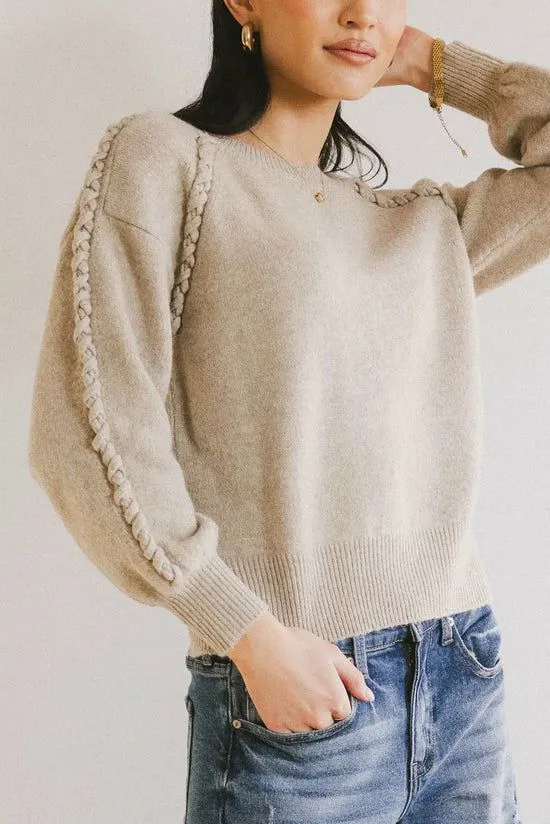 Bohme Leony Braided Sweater In Oatmeal Oatmeal Women Sweaters