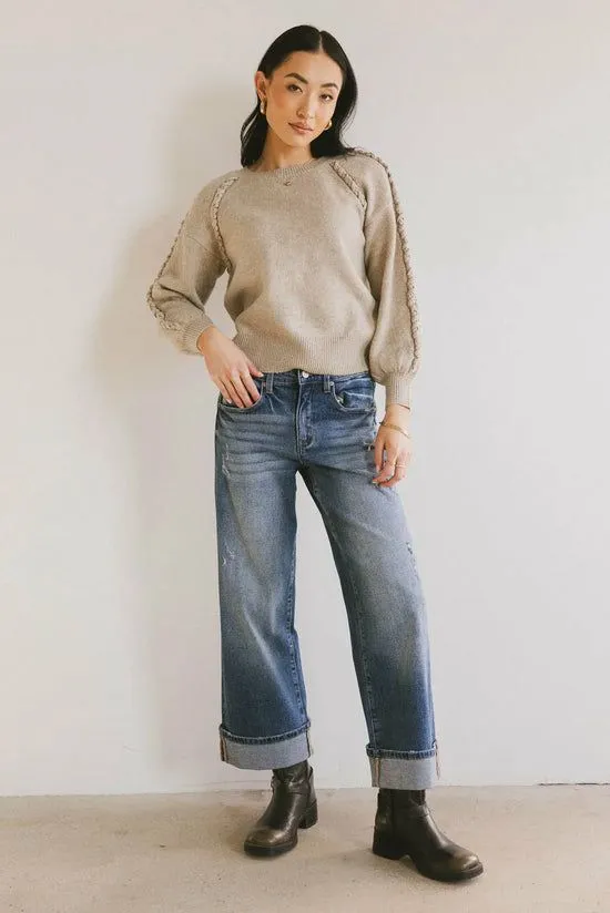 Bohme Leony Braided Sweater In Oatmeal Oatmeal Women Sweaters