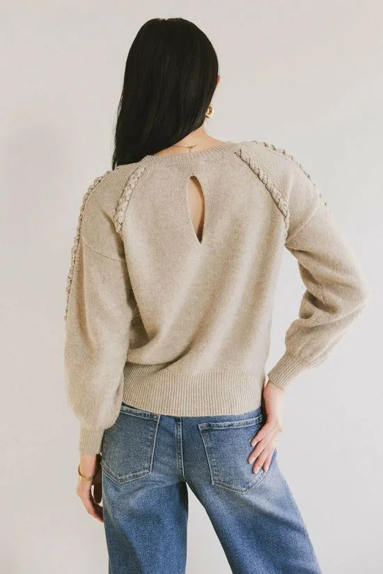 Bohme Leony Braided Sweater In Oatmeal Oatmeal Women Sweaters