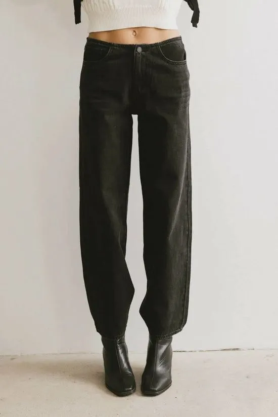 Bohme Livy No Waistband Straight Leg Jeans Black Women All Bottoms