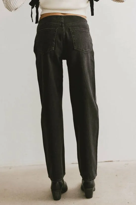 Bohme Livy No Waistband Straight Leg Jeans Black Women All Bottoms
