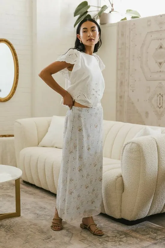 Bohme Luz Floral Maxi Skirt Blue Women Skirts
