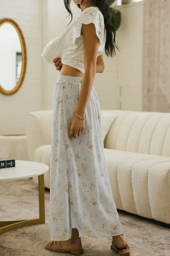 Bohme Luz Floral Maxi Skirt Blue Women Skirts